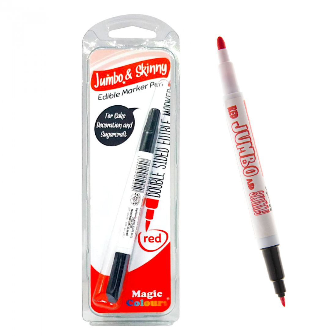 MAGIC COLOURS JUMBO & SKINNY RED EDIBLE MARKER